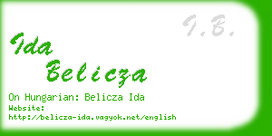 ida belicza business card